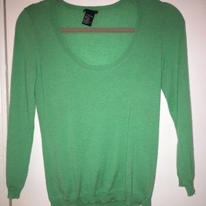 Theory Green Cashmere Sweater